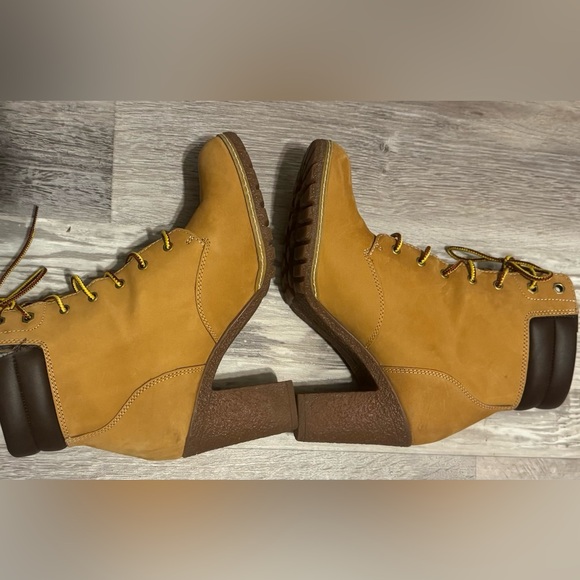 TIMBERLAKE Tillston Leather Heeled Lace-Up Boots Color Wheat Nubuck Size 8 - Picture 11 of 16